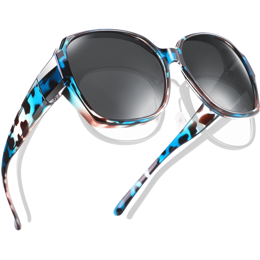 
                      
                        Polarized Sunglasses Fit Over Glasses for Women Oversized Square Ladies Shades with UV400 Protection
                      
                    