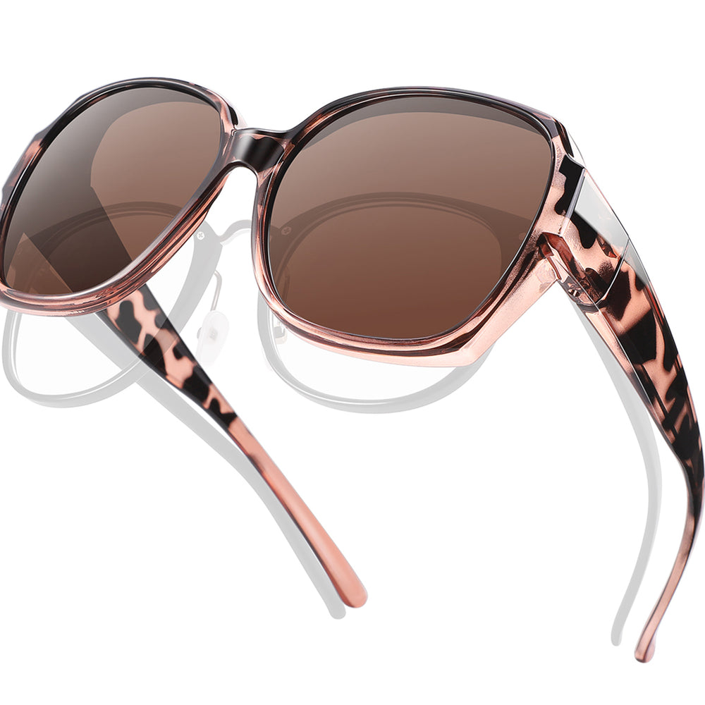 
                      
                        Polarized Sunglasses Fit Over Glasses for Women Oversized Square Ladies Shades with UV400 Protection
                      
                    