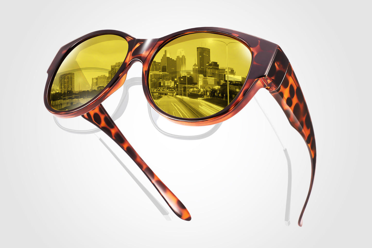 TINHAO Night Driving Glasses Fit Over Prescription Glasses Anti Glare Night Vision Glasses for Men Women