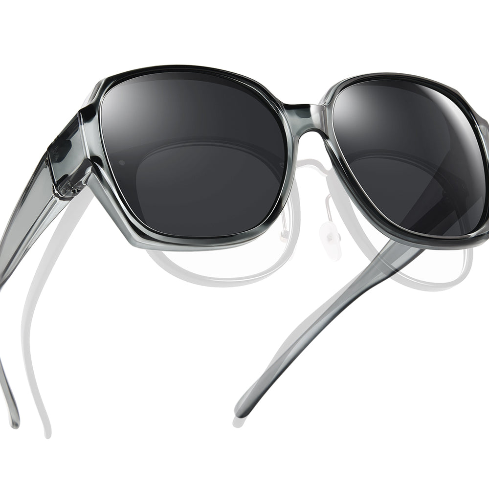 
                      
                        Polarized Sunglasses Fit Over Glasses for Women Oversized Square Ladies Shades with UV400 Protection
                      
                    