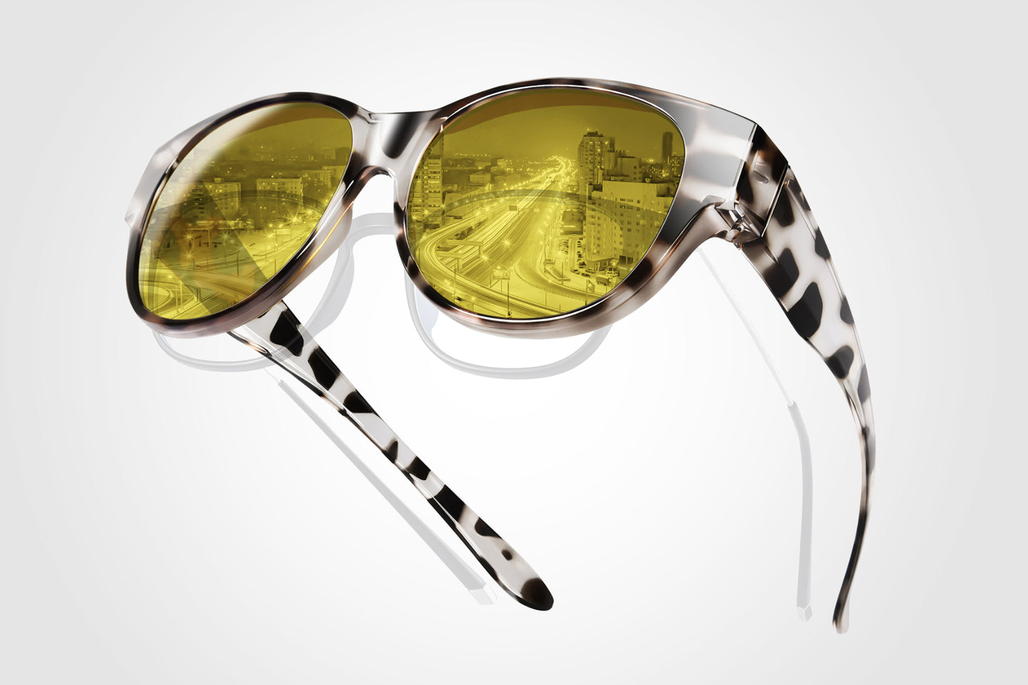 TINHAO Night Driving Glasses Fit Over Prescription Glasses Anti Glare Night Vision Glasses for Men Women-2