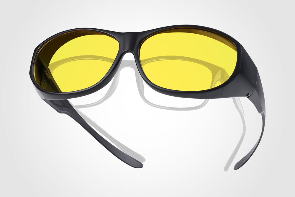 TINHAO HD Polarized Night Driving Glasses Fit Over Glasses for Men & Women Yellow Night Vision Glasses for Driving DY018