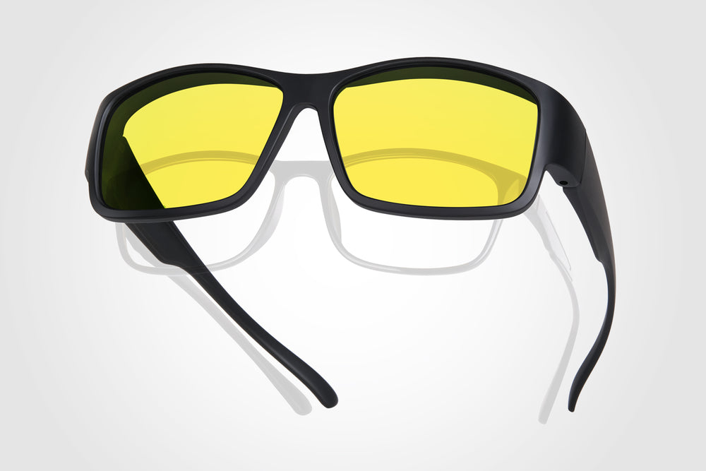 TINHAO HD Polarized Night Driving Glasses Fit Over Glasses for Men & Women Yellow Night Vision Glasses for Driving DY025