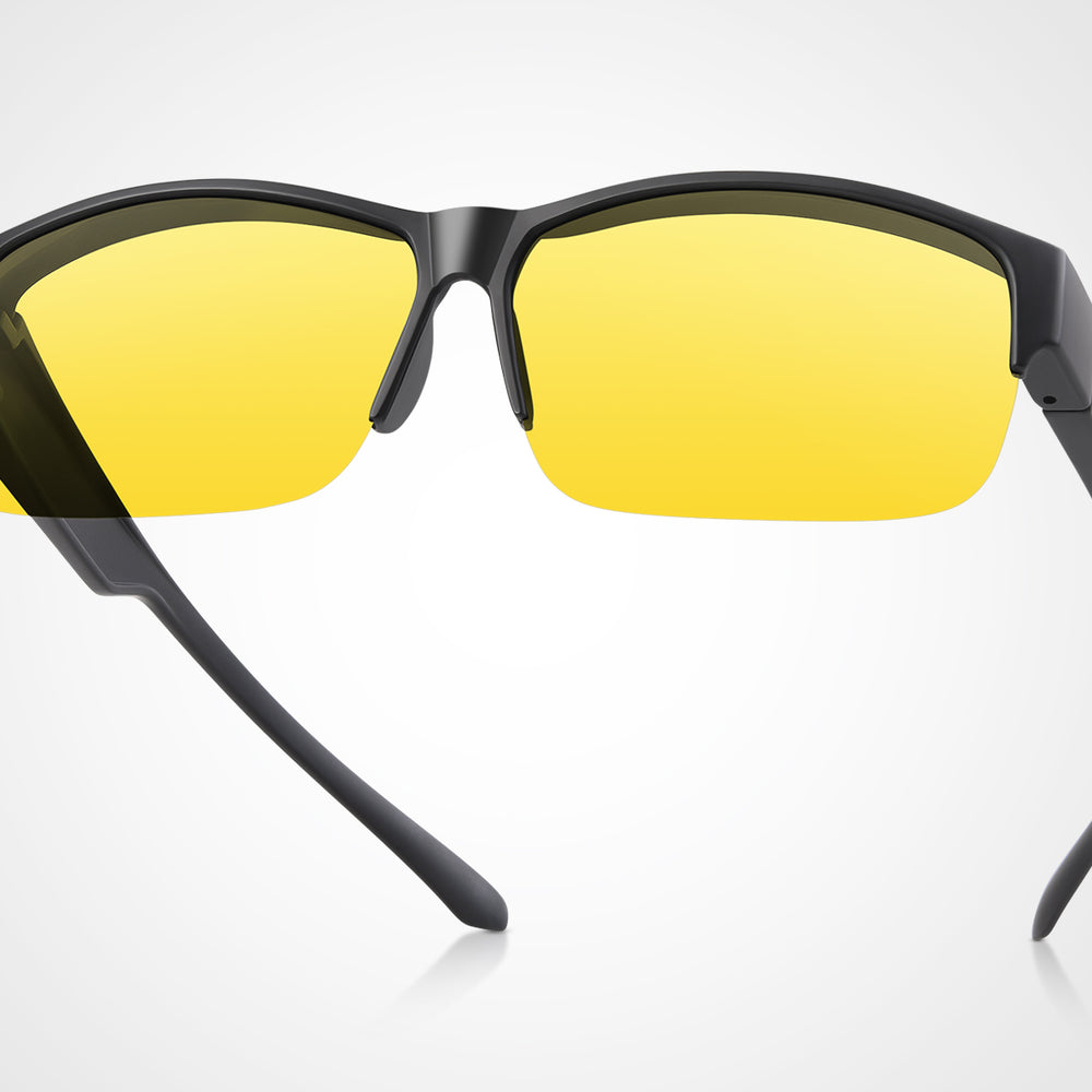 TINHAO Night Vision Driving Glasses Fit Over Eyeglasses for Men Women Wear Over Glasses UV Protection