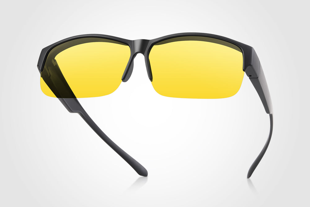 TINHAO Night Vision Driving Glasses Fit Over Eyeglasses for Men Women Wear Over Glasses UV Protection